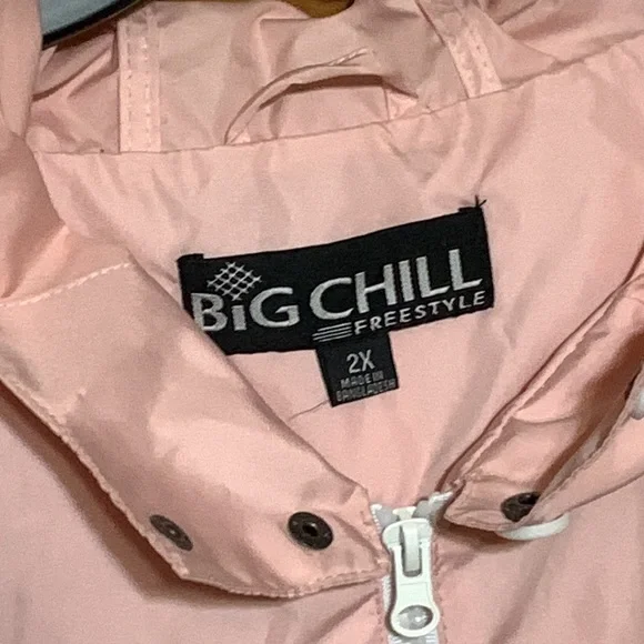 BIG CHILL FREESTYLE- LIGHTWEIGHT , LIGHT PINK RAIN JACKET , 2X - Picture 3 of 13